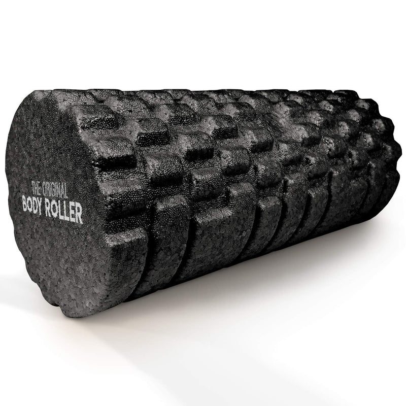 [Australia - AusPower] - The Original Body Roller - High Density Foam Roller Massager for Deep Tissue Massage of The Back and Leg Muscles - Self Myofascial Release of Painful Trigger Point Muscle Adhesions Black 