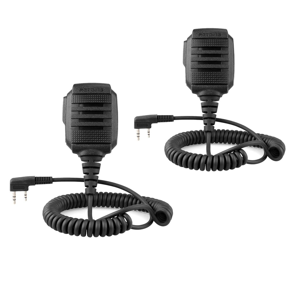 [Australia - AusPower] - Retevis Walkie Talkie Mic, Shoulder Speaker, IP54 Waterproof Microphone for BF-F8HP Baofeng UV-5R Retevis H-777 RT19 RT21 RT22 RT27 RT-5R Arcshell AR-5 Two Way Radios (2 Pack) 