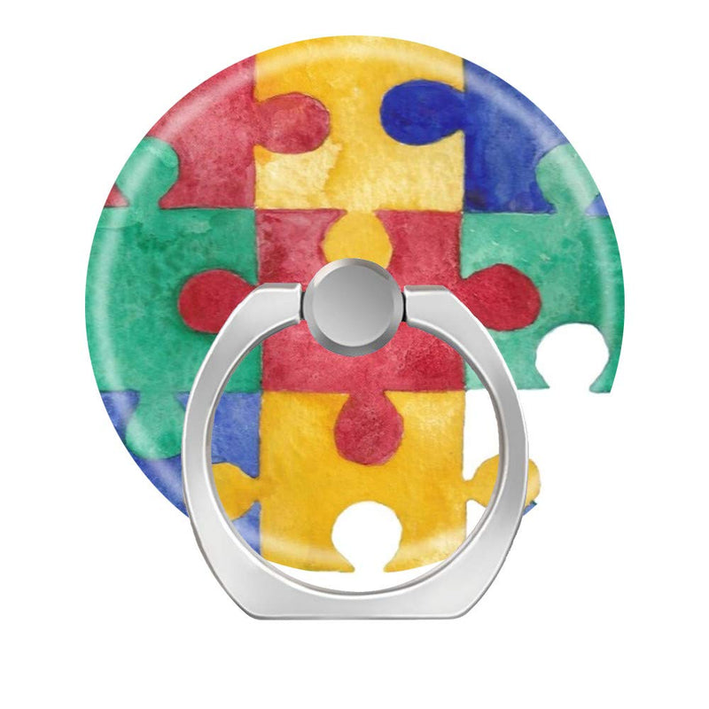 [Australia - AusPower] - LoveStand-Cell Phone Ring Holder 360 Degree Finger Ring Stand for Smartphone Tablet and Car Mount-Autism Awareness Watercolor Puzzle Christmas 