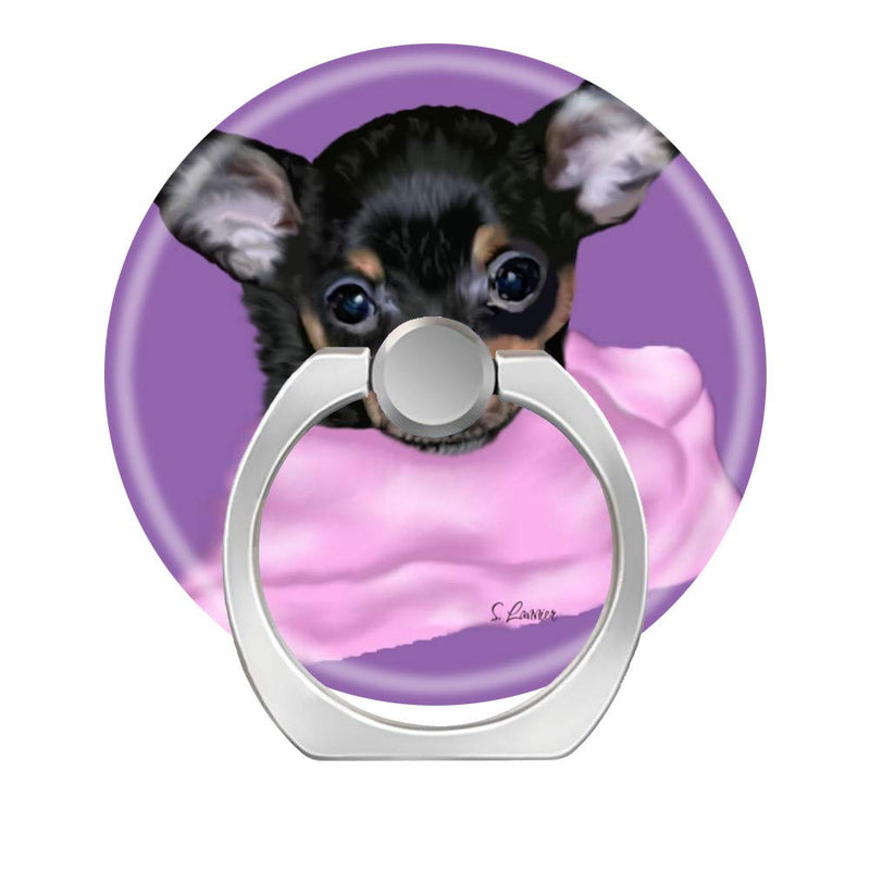 [Australia - AusPower] - LoveStand-Cell Phone Ring Holder 360 Degree Finger Ring Stand for Smartphone Tablet and Car Mount-Black and tan Chihuahua Dog Puppy 