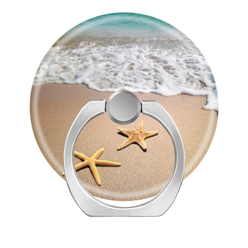[Australia - AusPower] - LoveStand-Cell Phone Ring Holder 360 Degree Finger Ring Stand for Smartphone Tablet and Car Mount-Beach Waves Sand and Star Fish 