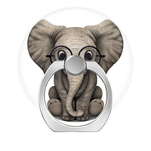 [Australia - AusPower] - LoveStand-Cell Phone Ring Holder 360 Degree Finger Ring Stand for Smartphone Tablet and Car Mount-Cute Baby Elephant with Reading Glasses White cute baby elephant with reading glasses white 