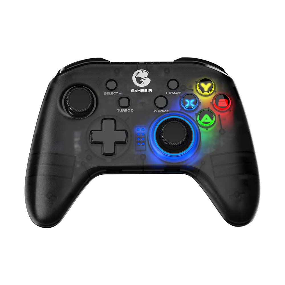 [Australia - AusPower] - GameSir T4 Pro Wireless Game Controller for Windows 7 8 10 PC/iPhone/Android/Switch, Dual Shock USB Bluetooth Mobile Phone Gamepad Joystick for Apple Arcade MFi Games, Semi-Transparent LED Backlight T4pro 