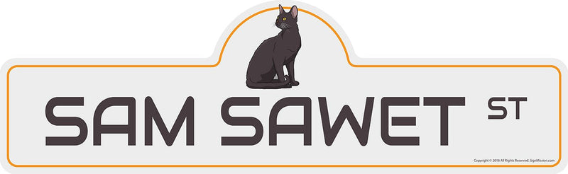 [Australia - AusPower] - Sam Sawet Street Sign | Indoor/Outdoor | Dog Lover Funny Home Décor for Garages, Living Rooms, Bedroom, Offices | SignMission personalized gift | 18" Wide Plastic Sign 