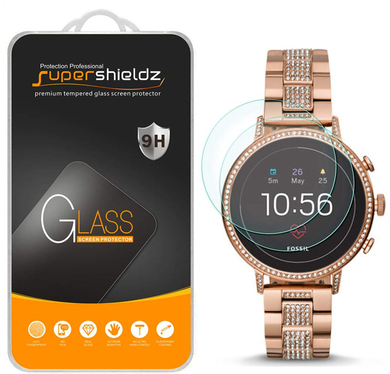 [Australia - AusPower] - (2 Pack) Supershieldz Designed for Fossil Q Venture HR Gen 4 Smartwatch Tempered Glass Screen Protector, Anti Scratch, Bubble Free 
