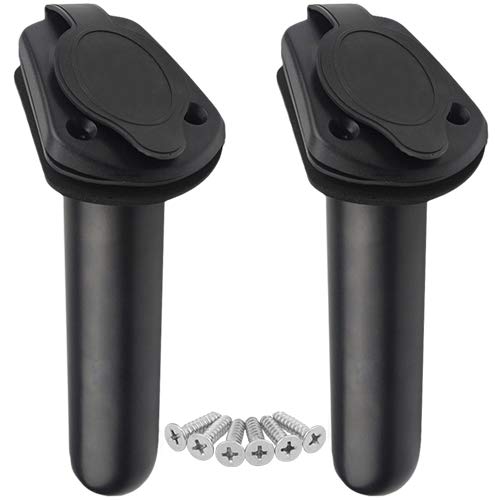 [Australia - AusPower] - WMYCONGCONG 2 PCS Kayak Deck Plastic Flush Mount Fishing Boat Rod Holder with Cap Cover for Kayak Boat Canoe 