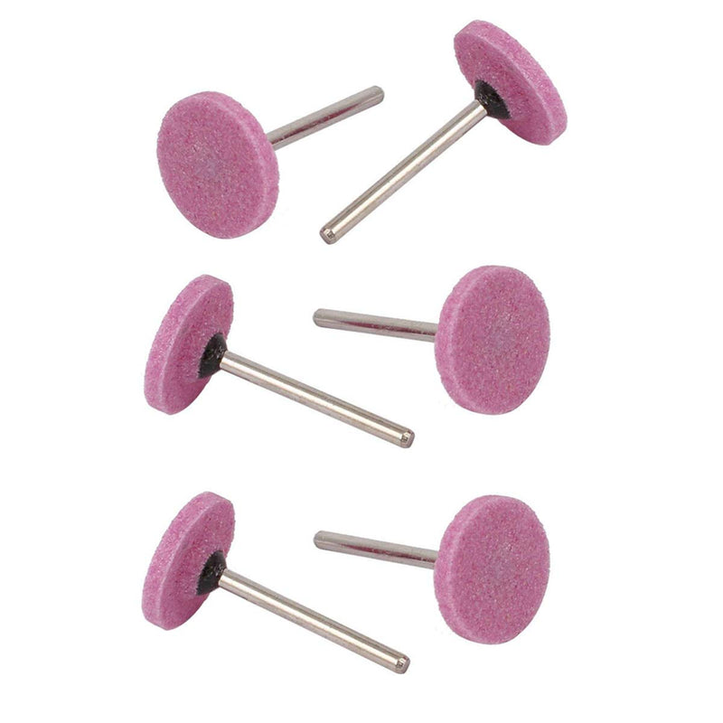 [Australia - AusPower] - COMOK 0.2-inch Shank 30mm Diameter T Cylindrical Mounted Grinding Stone Grinding Point Polishing Tools Pink 6PCS 