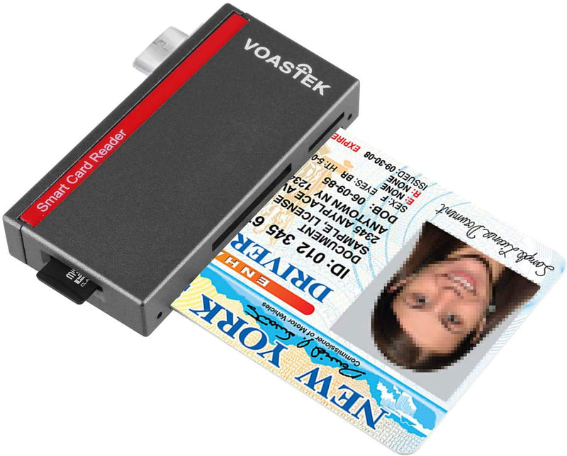 [Australia - AusPower] - USB C Smart Card Reader, DOD Military CAC Card Reader Compatible with Mac, MacBook Pro, Chromebook and Other Type C Laptops | Built-in 3 Slots SD/Micro SD Memory Card Reader VT-UTC502 