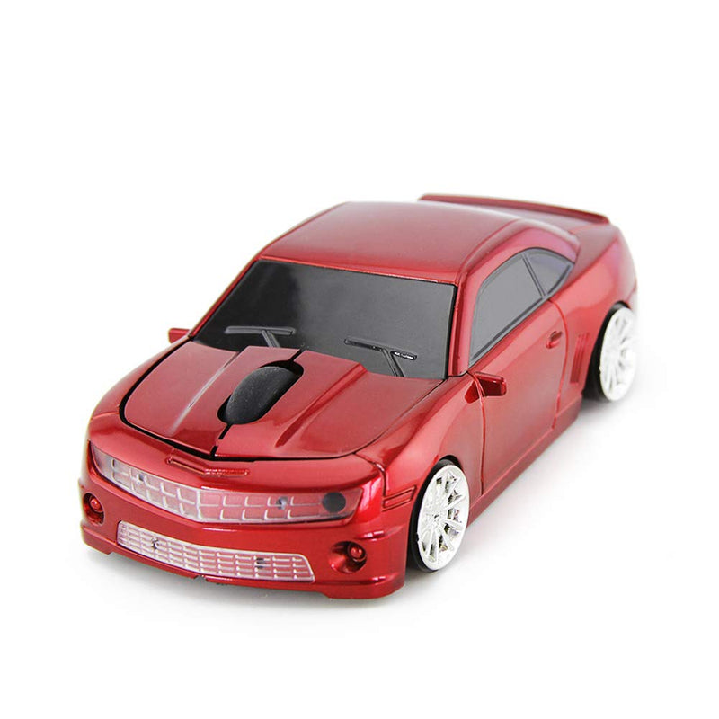 [Australia - AusPower] - ECOiNVA for Wireless Sports Car Mouse Desktop Laptop Computer Optical Mouse Mice AAA Battery Nano USB 2.4GHz (Red) Red 
