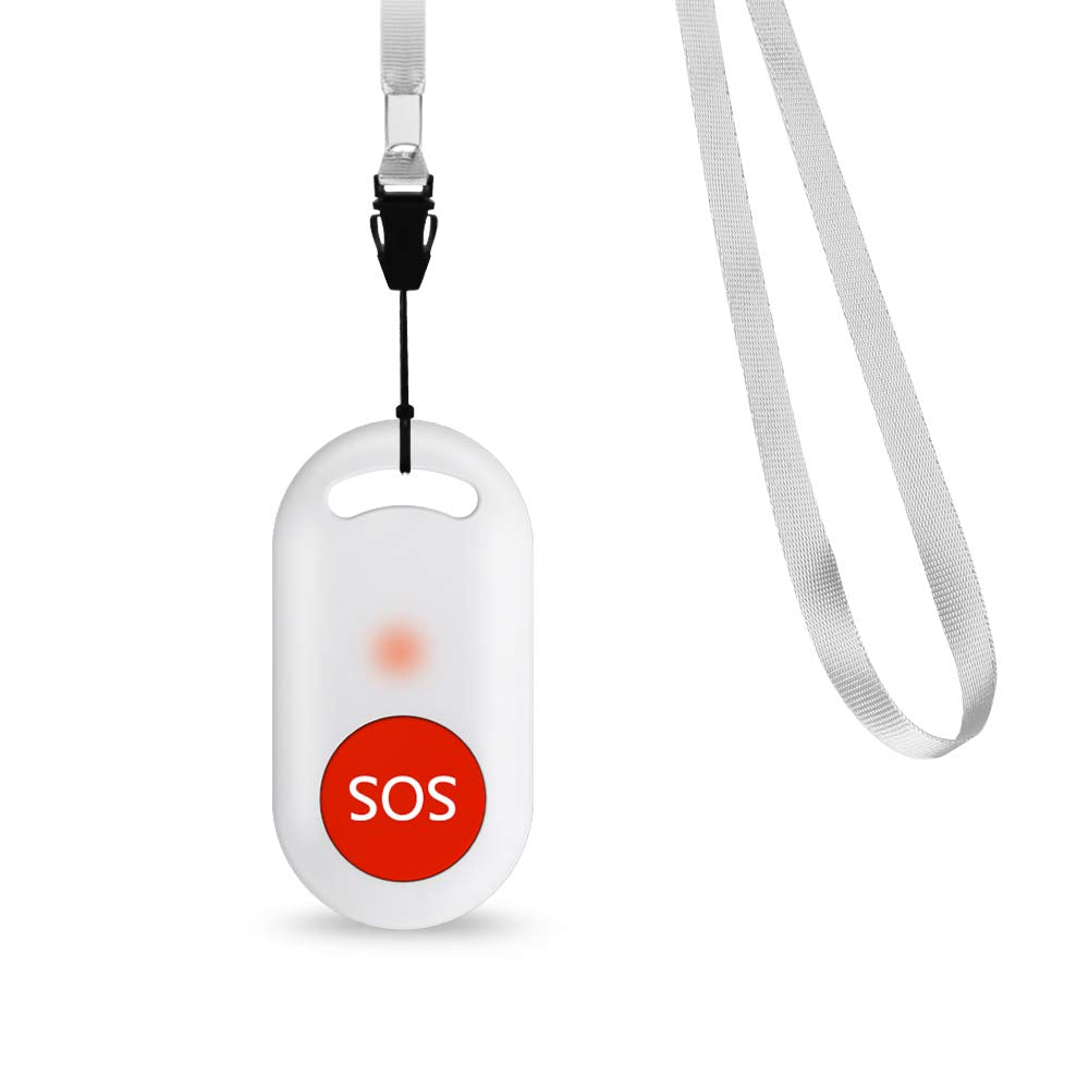 [Australia - AusPower] - Wireless Caregiver Pager SOS Call Button Nurse Call Alert Caregiver Pager with IP55 Waterproof for Caregiver Alert System Neck Strap Included (ONLY The sos Button, not Including The Receiver) 
