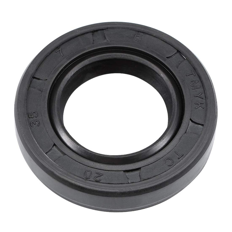 [Australia - AusPower] - uxcell Oil Seal, TC 20mm x 35mm x 7mm Nitrile Rubber Cover Double Lip with Spring for Bearing Shaft, Black Pack of 1 35mmx20mmx7mm 