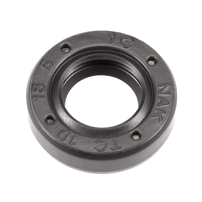 [Australia - AusPower] - uxcell Oil Seal, TC 10mm x 18mm x 5mm Nitrile Rubber Cover Double Lip with Spring for Bearing Shaft, Black Pack of 1 10mmx18mmx5mm 