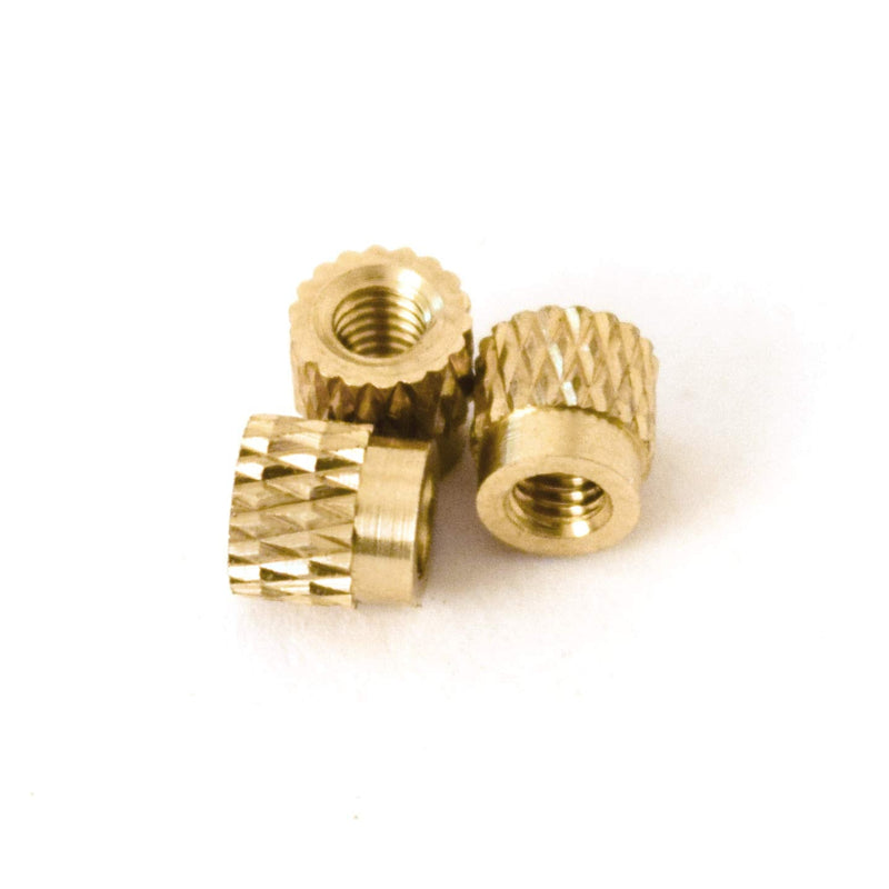 [Australia - AusPower] - [ J&J Products ] M2.5 Brass Insert, 4.5 mm (Length), Female Thread, Heat Sink or Injection Mold, 100 pcs 