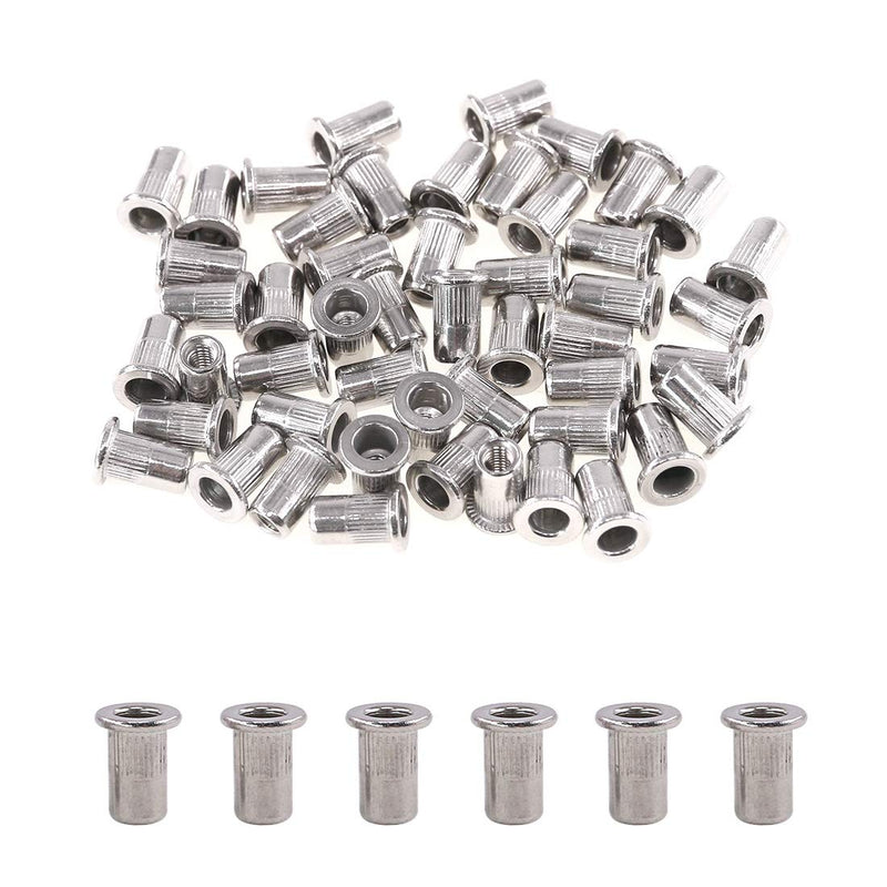 [Australia - AusPower] - Glarks 50Pcs 304 Stainless Steel M3 Flat Head Threaded Rivetnut Insert Nutsert Rivet Nut Set (M3) 