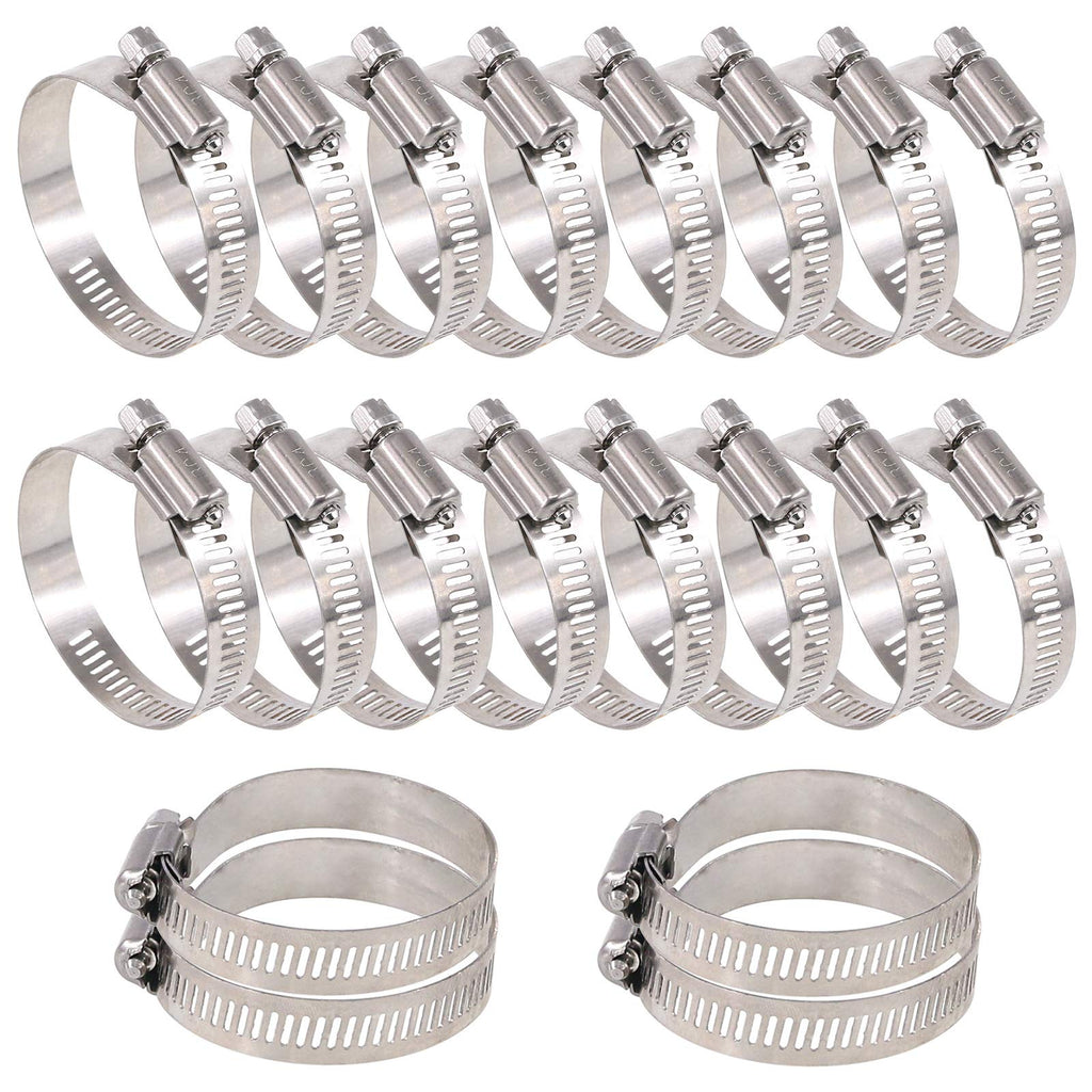 [Australia - AusPower] - Glarks 20Pcs 304 Stainless Steel Adjustable 33-57MM Range Worm Gear Hose Clamps Assortment Kit, Fuel Line Clamp for Water Pipe, Plumbing, Automotive and Mechanical Application (33-57MM) 