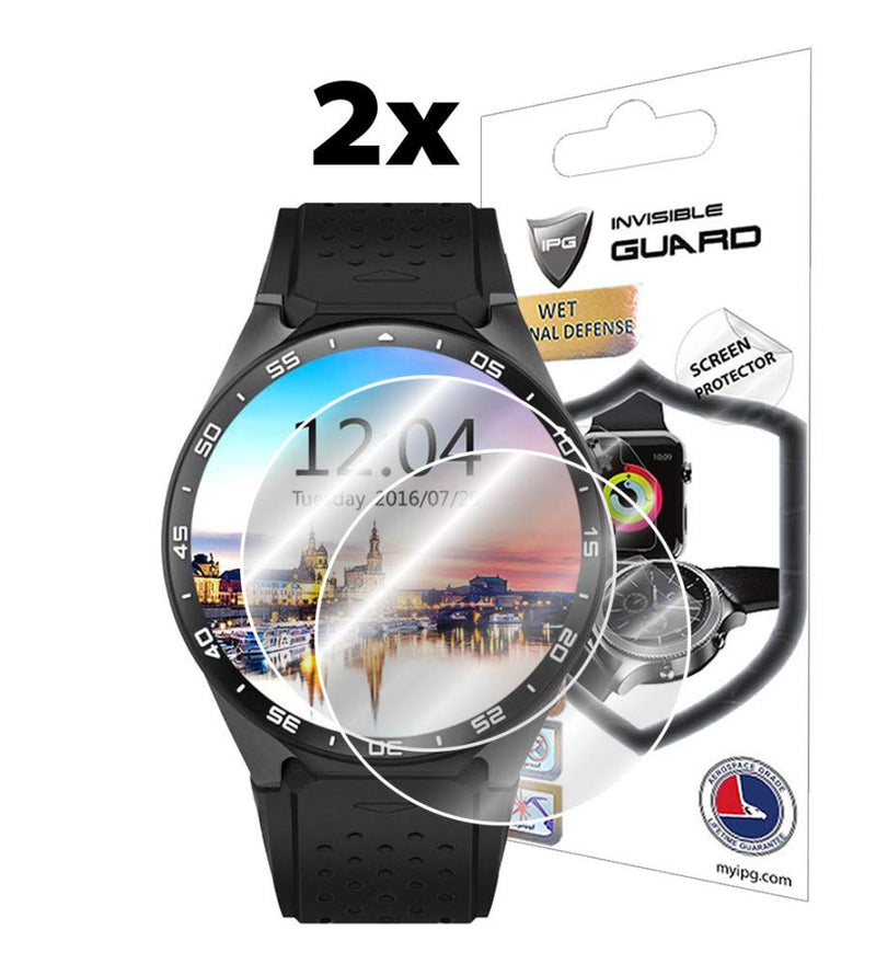 [Australia - AusPower] - IPG for KINGWEAR KW88 Smartwatch Screen Protector (2 Units) Invisible Ultra HD Clear Film Anti Scratch Skin Guard - Smooth/Self-Healing/Bubble -Free 