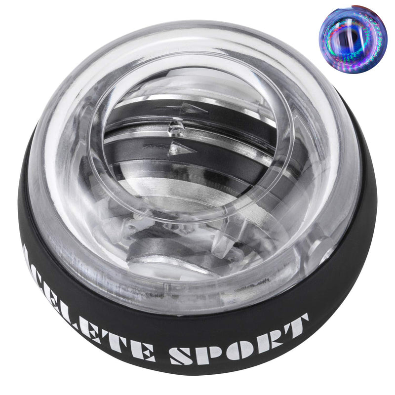 [Australia - AusPower] - ACELETE Auto-Start 2.0 Power Ball Wrist Trainer Gyro Ball Forearm Exerciser Wrist Strengthener Gyroscope Spinner with LED Lights Transparent 