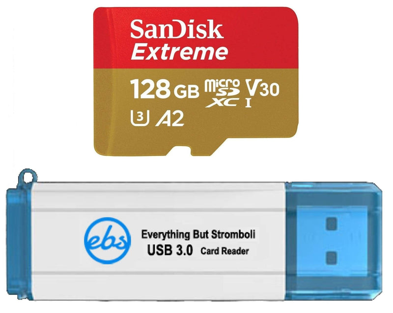 [Australia - AusPower] - SanDisk 128GB Memory Card Extreme Works with Gopro Hero 7 Black, Silver, Hero7 White UHS-1 U3 A2 Micro SDXC Bundle with Everything But Stromboli 3.0 Micro/SD Card Reader 