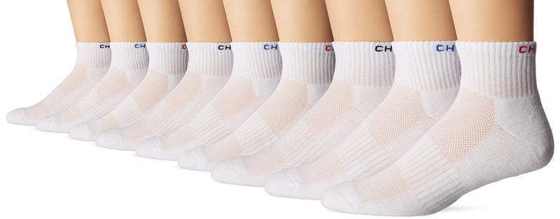 [Australia - AusPower] - Chaps Men's Solid Athletic Various Cut Socks (6 Pack) 6-12 White, Red, Black, Blue 