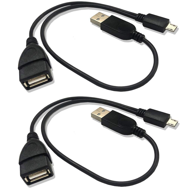[Australia - AusPower] - AuviPal 2-in-1 Micro USB to USB OTG Adapter (OTG Cable + TV's USB Power Cable) for Fire Stick, Playstation Classic and More - 2 Pack Pack of 2 
