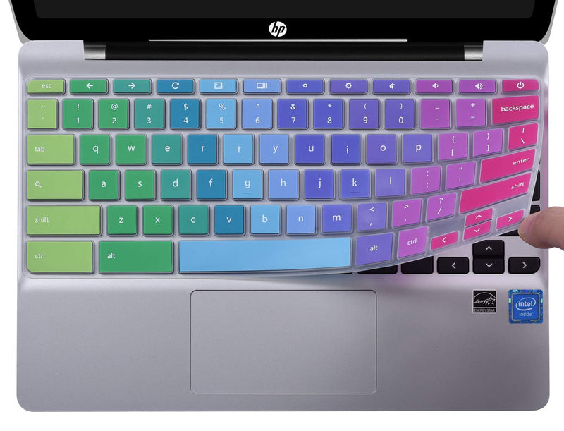 [Australia - AusPower] - Colorful Keyboard Cover for HP 11.6 inch Chromebook, HP Chromebook x360 11.6 inch & HP Chromebook 11 G2, G3, G4,G5, G6 EE, G7 EE, 11A-NB0013DX (NOT Fit HP Chromebook 11a-na,11A G8 EE), Rainbow 