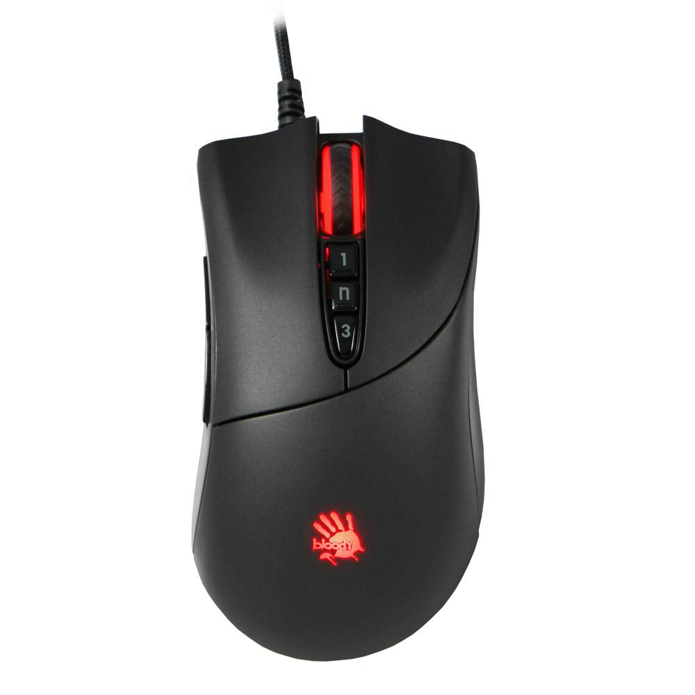 [Australia - AusPower] - Bloody SP30 Ergonomic Optical Switch Gaming Mouse - Fastest Mouse Switch in Gaming - Enthusiast Grade 3360 Sensor - 8 Programmable Buttons - Non-Slip Rubberized Black - 12,000 DPI 