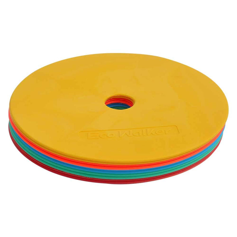 [Australia - AusPower] - Eco Walker Flat Cones Spot Markers Soccer Basketball Sports Speed Agility Training (Set of 10) MULTICOLOR 