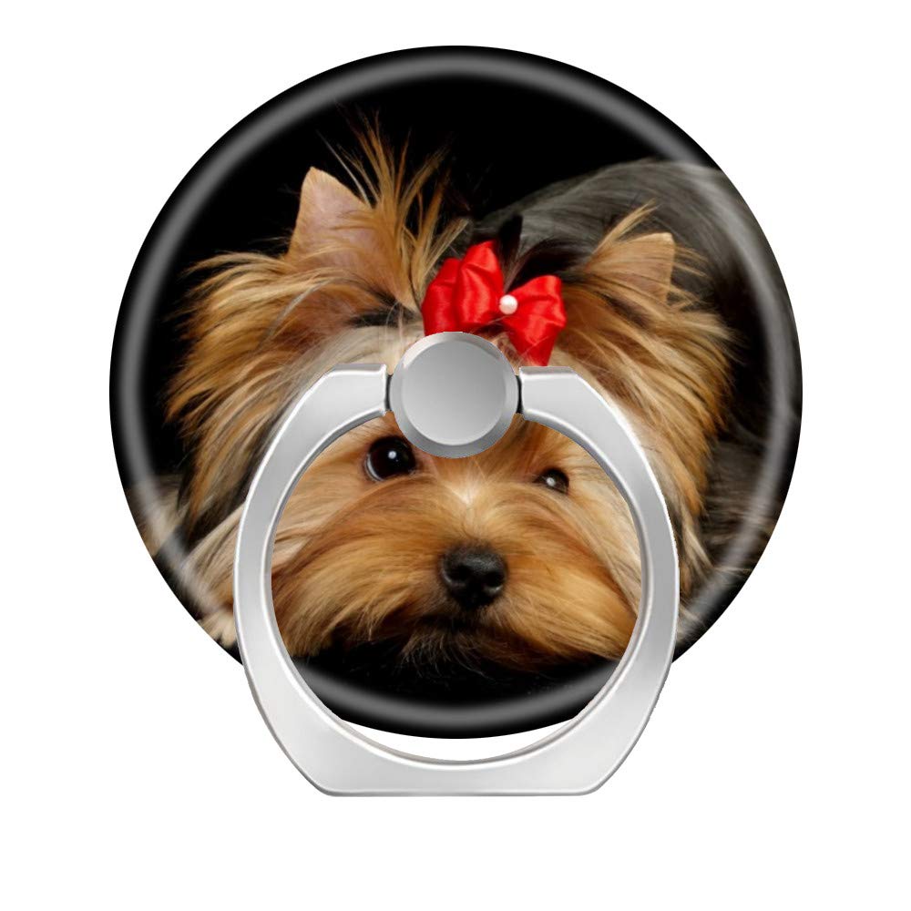 [Australia - AusPower] - 360 Degree Finger Stand Cell Phone Ring Holder, Car Mount with Hook for Smartphone-Cute Yorkie 