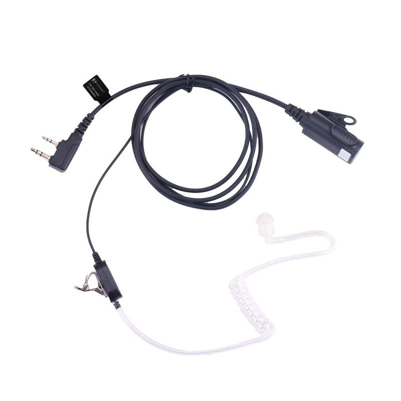 [Australia - AusPower] - KS K-STORM Surveillance Acoustic Tube Earpiece Headset with MIC Compatible with Kenwood Two Way Radio, PU Material, Black (Compatible Kenwood) 