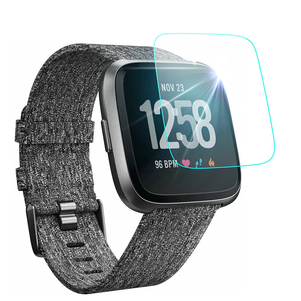 [Australia - AusPower] - NANW [4-Pack] Screen Protector Compatible with Fitbit Versa/Versa Lite Edition Smartwatch (Not for Versa 2), Tempered Glass Waterproof Screen Glass Cover Protector 