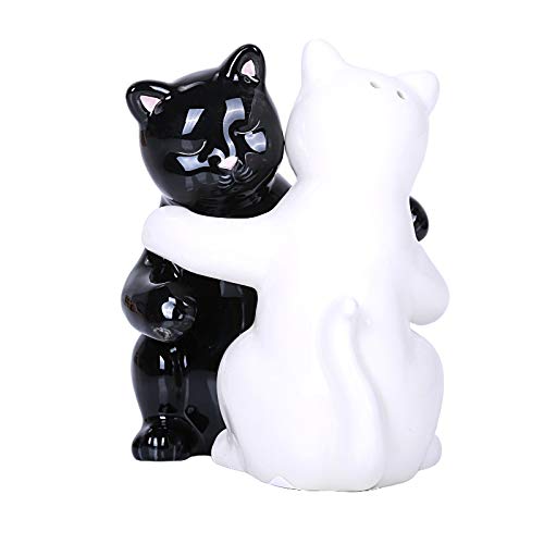 [Australia - AusPower] - Pacific Giftware Hugging White and Black Magnetic Ceramic Salt and Pepper Shakers Set 