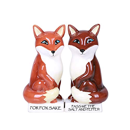 [Australia - AusPower] - Pacific Giftware Hugging Foxes Magnetic Ceramic Salt and Pepper Shakers Set 