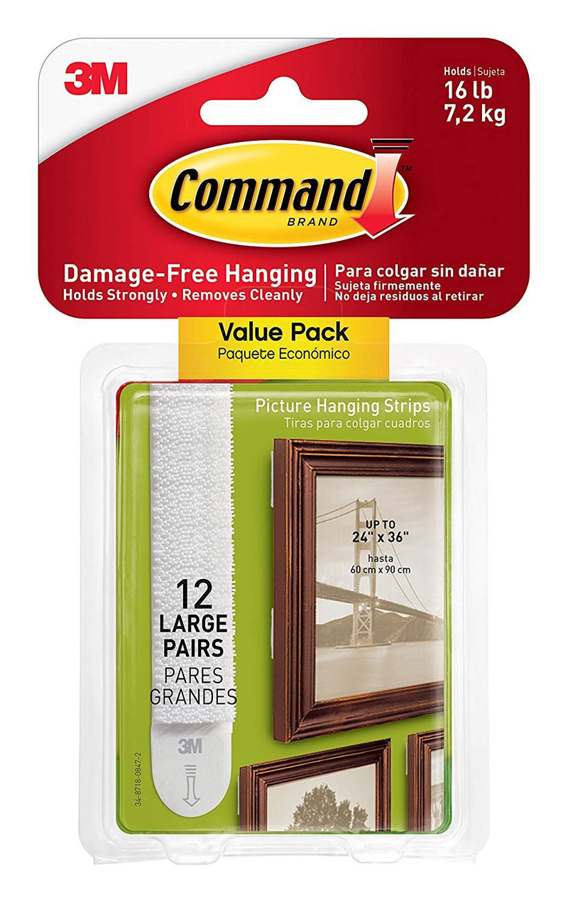 [Australia - AusPower] - Command Picture & Frame Hanging Strips WZ8G41, Large, 12 Pairs 