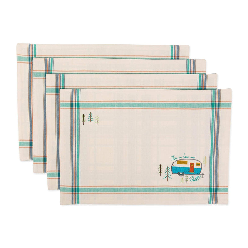 [Australia - AusPower] - DII Tabletop Collection, Happy Camper Collection, Placemat Set, Camper, 4 Piece 