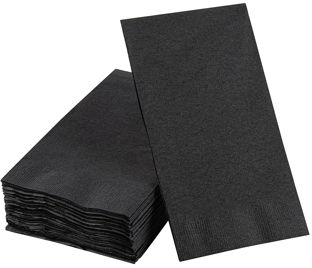 [Australia - AusPower] - SparkSettings Big Party Pack Tableware 2 Ply Guest Towels Hand Napkins Paper Soft and Absorbent Decorative Hand Towels for Kitchen and Parties 40 Pieces Jet Black 