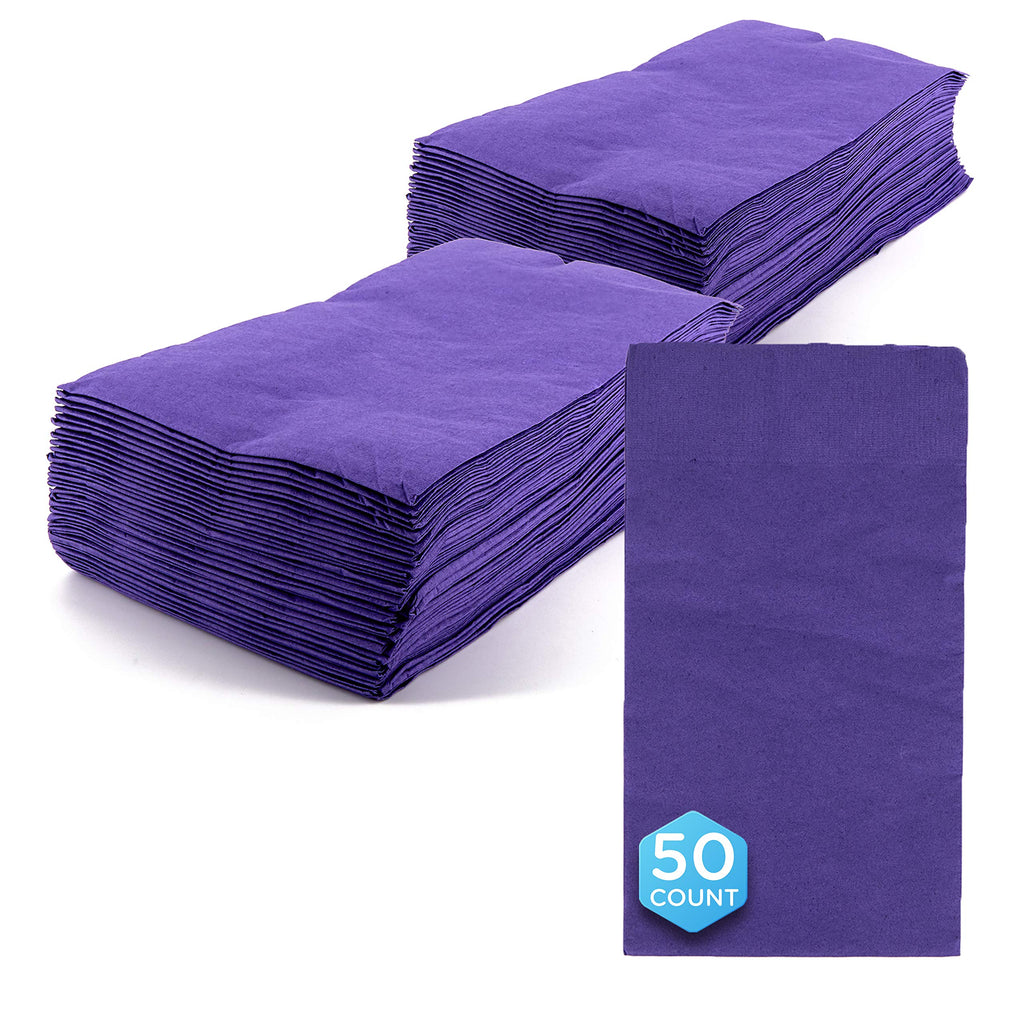 [Australia - AusPower] - SparkSettings Big Party Pack Tableware 2 Ply Guest Towels Hand Napkins Paper Soft and Absorbent Decorative Hand Towels for Kitchen and Parties 40 Pieces New Purple 