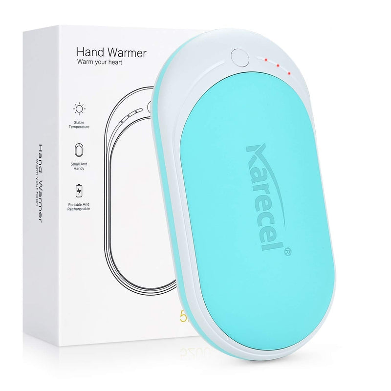 [Australia - AusPower] - Karecel Hand Warmers Rechargeable, USB Hand Warmer Reusable 5200mAh Powerbank Portable Heater Battery Hot Pocket Warmer Electric Handwarmers, Great Gifts for Men and Women in Cold Wether Winter Mint 