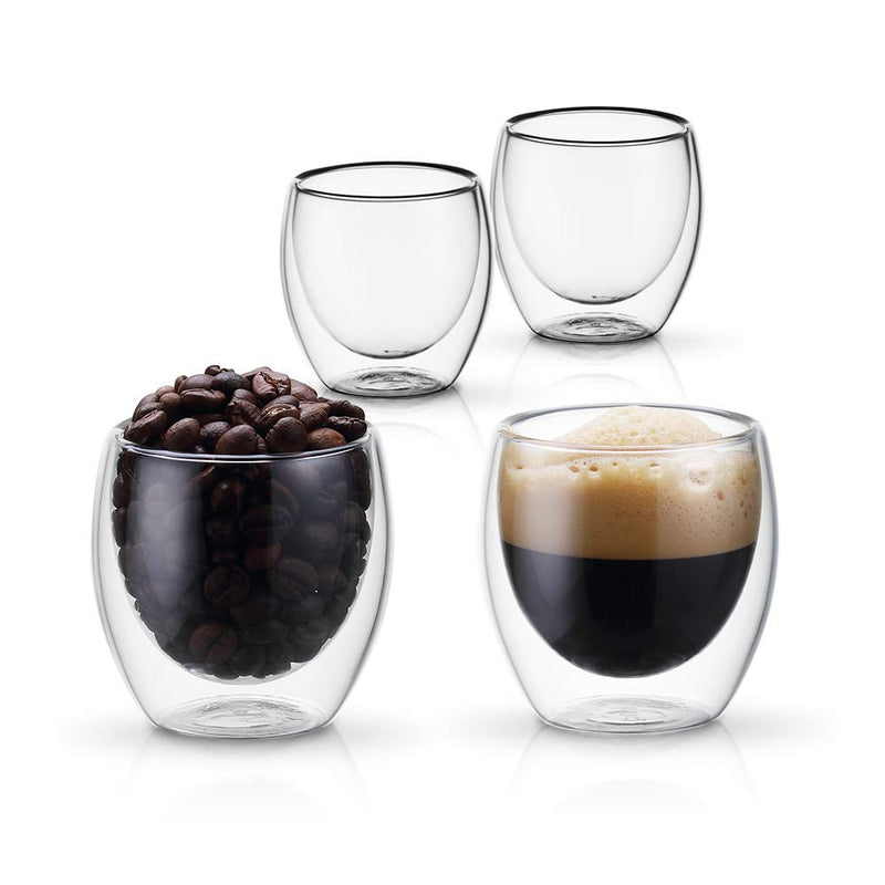 [Australia - AusPower] - PunPun Espresso Cups Espresso Coffee Cups,Demitasse Cups Double Walled Clear Insulated,Shot Glass (2.7 OZ./Set of 4) 2.7 OZ./Set of 4 