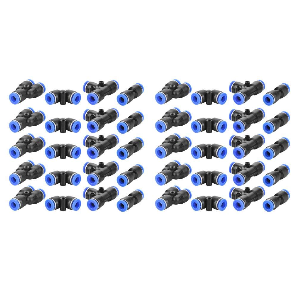 [Australia - AusPower] - 40Pcs Plastic Quick Fitting 1/4 Inch Pneumatic Push Connector Pipe Tube Fitting Straight, Elbow Union, Y Union, Tee Union Connectors PU6,PV6,PE6,PY6 Parts for Air Hose 