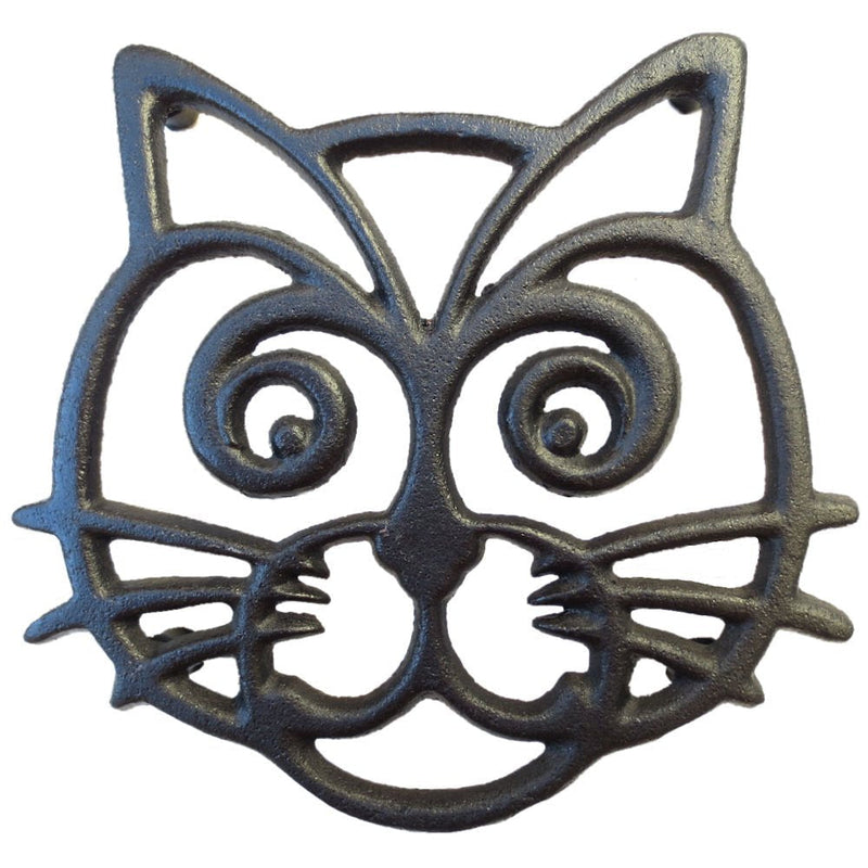 [Australia - AusPower] - Cat Trivet - Black Cast Iron - for Kitchen & Dining Table - More Than One Makes a Set for Counter, Wall Art or Decoration Accessory - Housewarming & Cat Lover Gifts - 6.6 by 6.3 in 