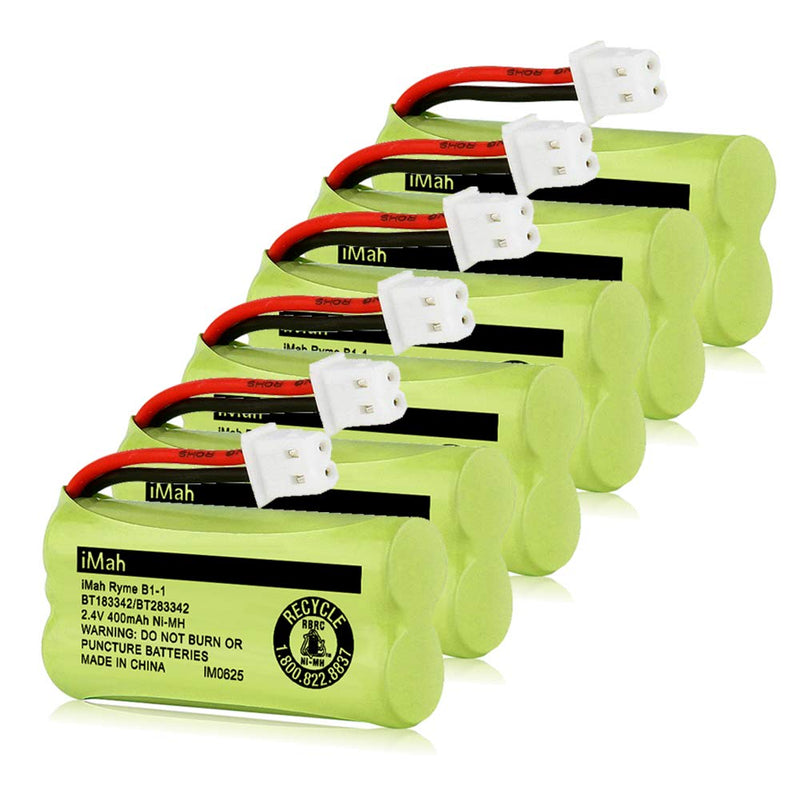 [Australia - AusPower] - iMah BT183342/BT283342 2.4V 400mAh Ni-MH Battery Pack Compatible for BT166342/BT266342 BT162342/BT262342 2SN-AAA40H-S-X2, 6-Pack 