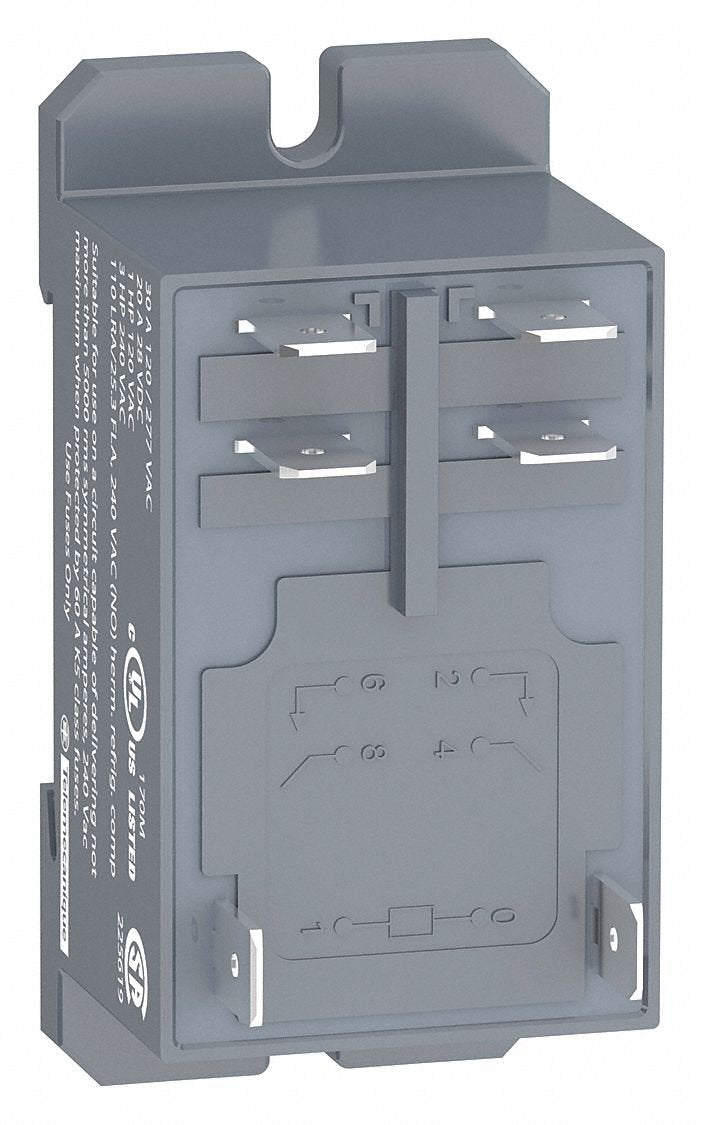 [Australia - AusPower] - Schneider Electric 230VAC, 6-Pin Bottom Flange, Din Rail Enclosed Power Relay; Electrical Connection: 1/4" Tab Terminal 