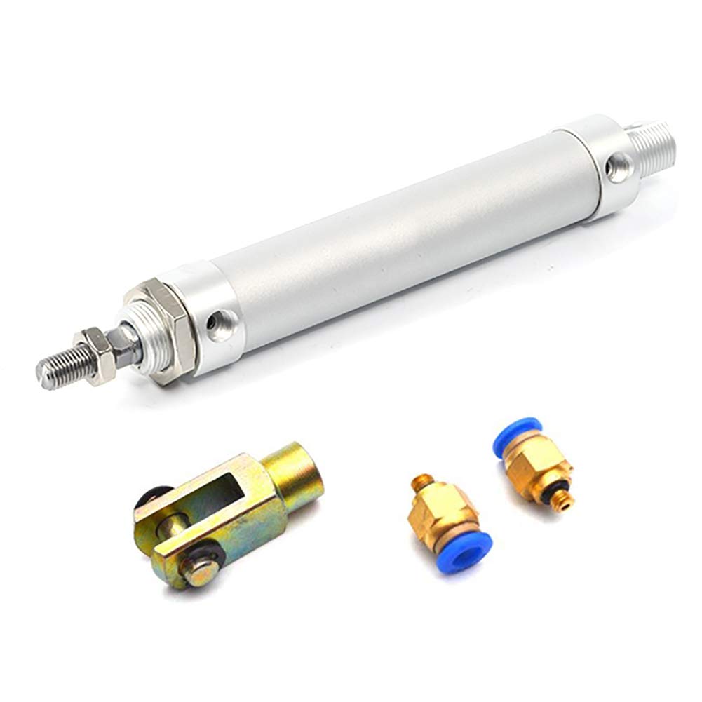 [Australia - AusPower] - Sydien 16mm Bore 25mm Stroke Double Action Single Rod Mini Air Pneumatic Cylinder with Y Connector and 2Pcs Pneumatic Quick Fitting (MAL16x25) MAL16*25 