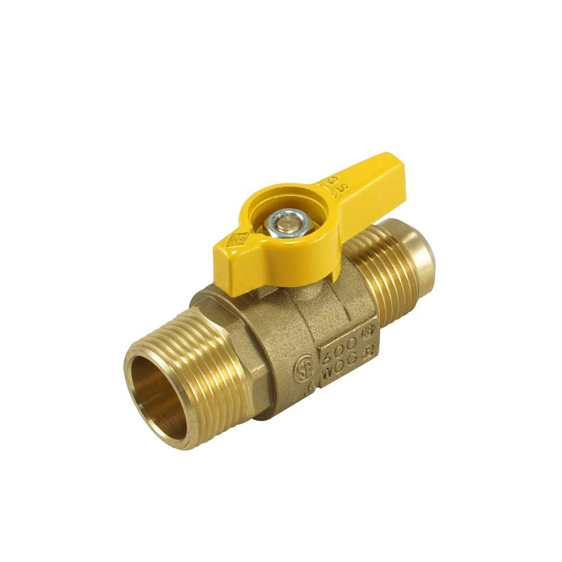 [Australia - AusPower] - NIGO Industrial Co. 2451DE Series Forged Brass Ball Valve, Standard Port, Rated to 600WOG, Male x Flare (1/2" MIP x 1/2" FL) 1/2" MIP x 1/2" FL 