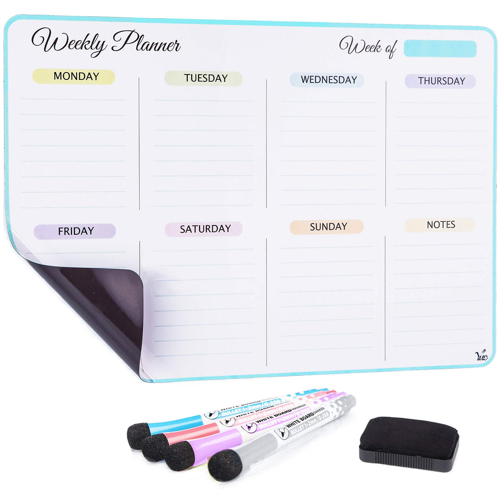[Australia - AusPower] - Magnetic Dry Erase Weekly Calendar for Fridge with New Premium Stain Resistant Technology 17x12 inch 