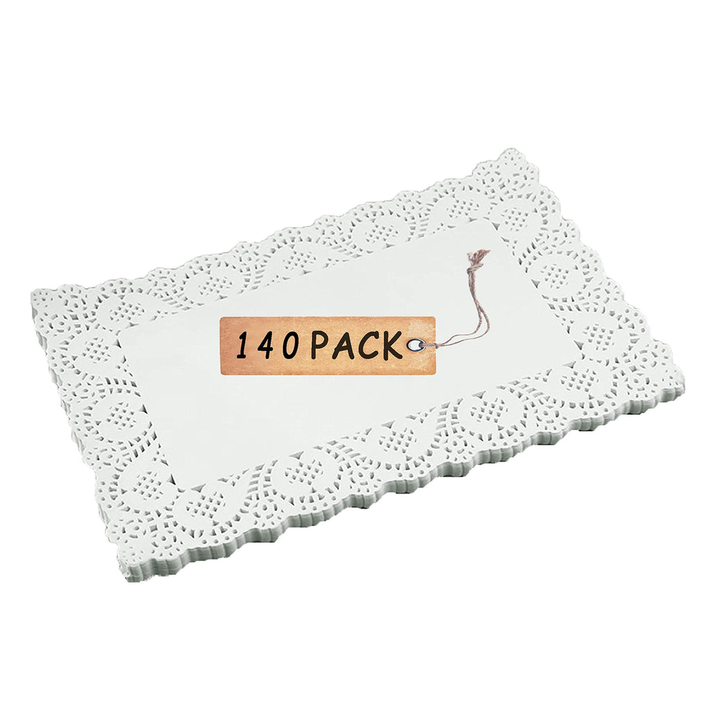 [Australia - AusPower] - SCHOLMART Rectangle Paper Doilies Paper Lace Tea Party Placemats Disposable Wedding Birthday Party Tableware Cake Packing Pad (7.5 x 12 Inch) 