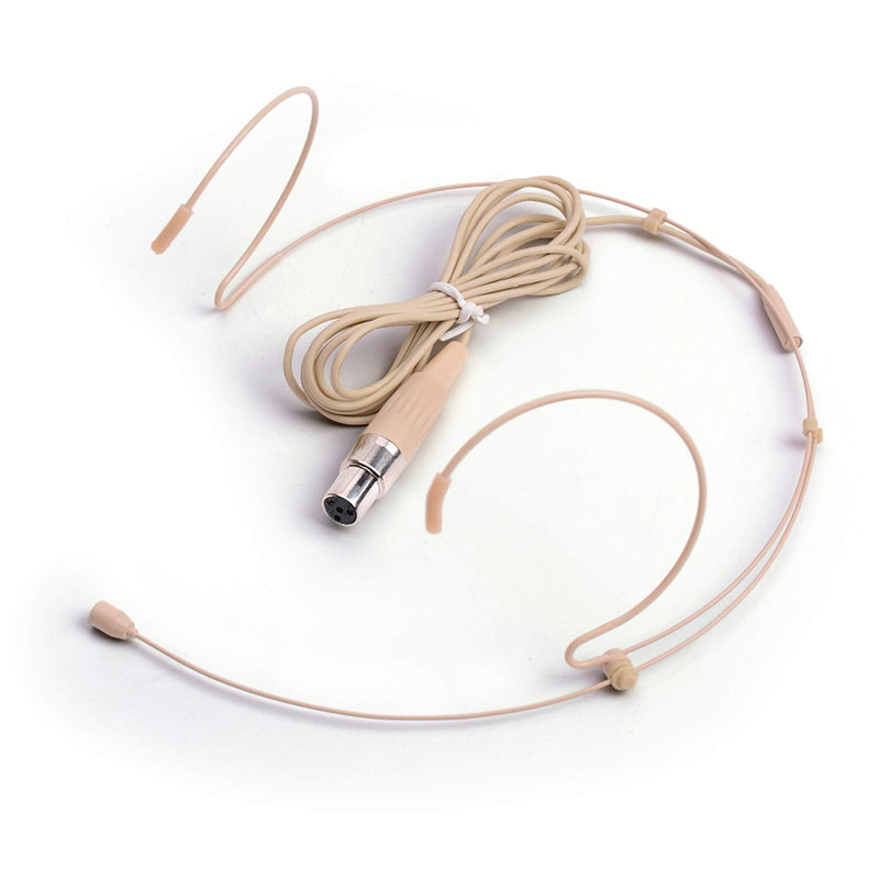 [Australia - AusPower] - Sujeetec Microphone Headset Discreet Headworn Earset Over Ear Mic for Shure Wireless System Bodypack Transmitter, Ideal for Lectures, Live Performance, Theater, Podcasts – Beige Mini XLR TA4F Plug(for Shure Only) 