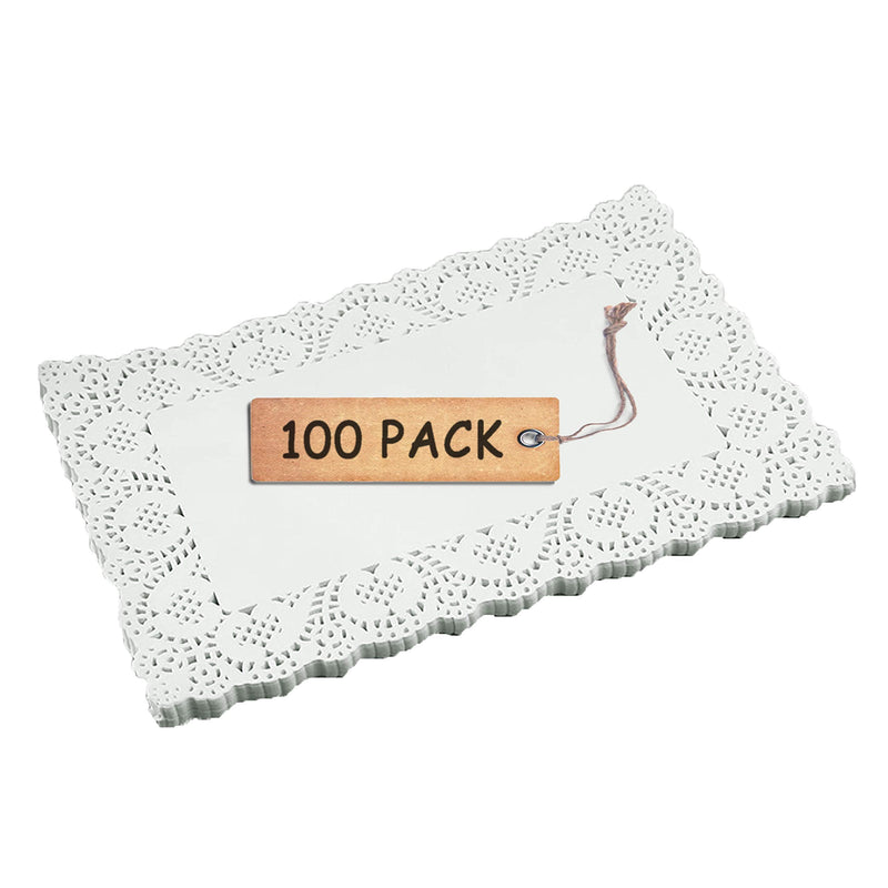 [Australia - AusPower] - SCHOLMART Rectangle Paper Doilies Rectangle Paper Lace Doilies Tea Party Placemats Disposable Wedding Birthday Party Tableware, Cake Packing Pad (12 x 16 Inch) 