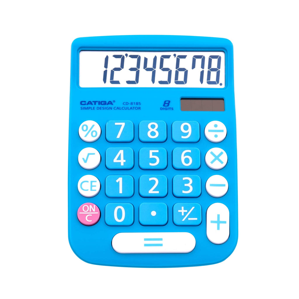 [Australia - AusPower] - CATIGA CD-8185 Office and Home Style Calculator - 8-Digit LCD Display - Suitable for Desk and On The Move use. (Blue) Blue 