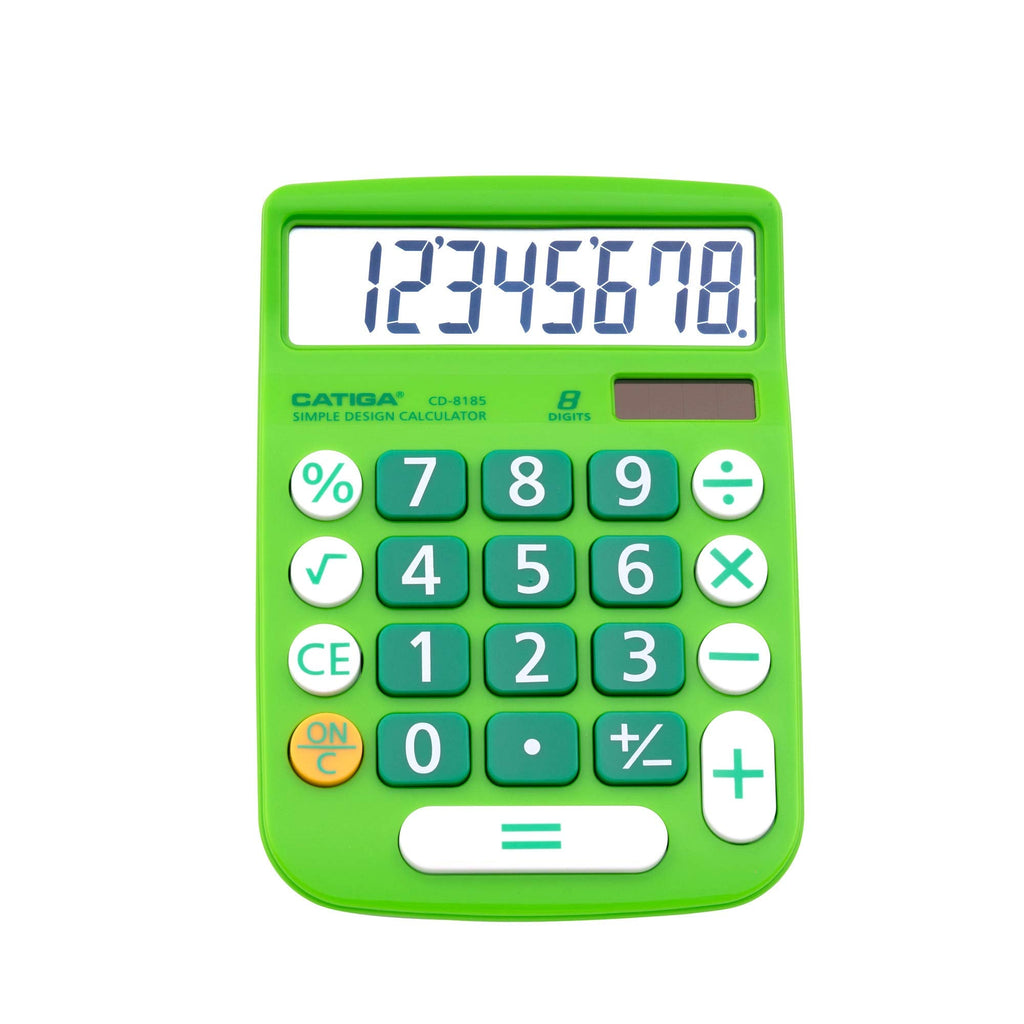 [Australia - AusPower] - CATIGA CD-8185 Office and Home Style Calculator - 8-Digit LCD Display - Suitable for Desk and On The Move use. (Green) Green 